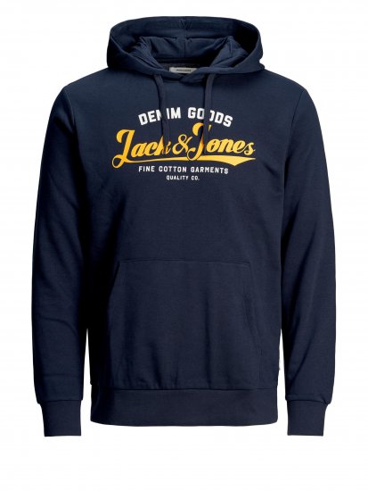 Jack & Jones Elogo Sweat Hood Navy Blazer - Mikiny & mikiny s kapucí - Mikiny & Mikiny s kapucí 2XL-12XL