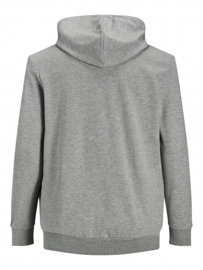 Jack & Jones Basic Sweat Zip Hood Light Grey Melange - Mikiny & mikiny s kapucí - Mikiny & Mikiny s kapucí 2XL-12XL