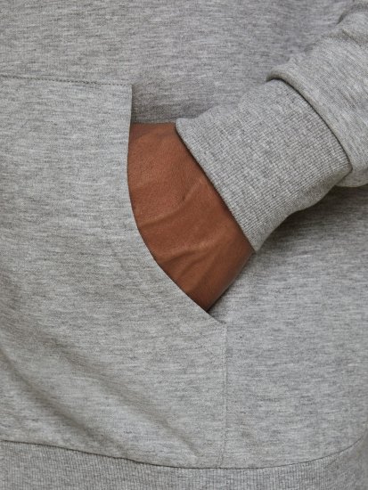 Jack & Jones Basic Sweat Zip Hood Light Grey Melange - Mikiny & mikiny s kapucí - Mikiny & Mikiny s kapucí 2XL-12XL