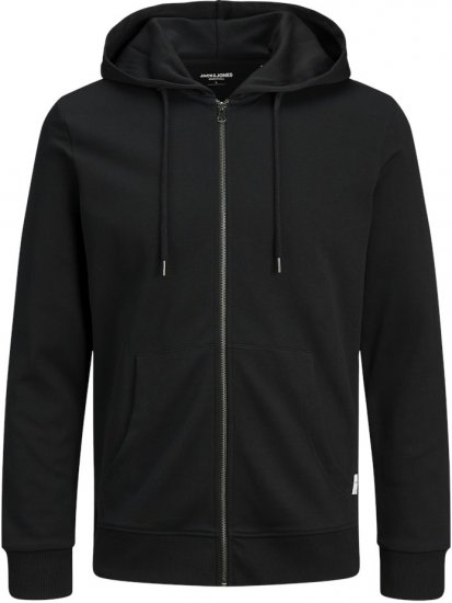 Jack & Jones Basic Sweat Zip Hood Black - Mikiny & mikiny s kapucí - Mikiny & Mikiny s kapucí 2XL-12XL