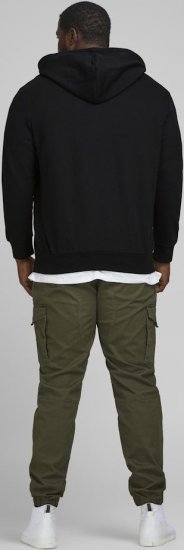 Jack & Jones Basic Sweat Zip Hood Black - Mikiny & mikiny s kapucí - Mikiny & Mikiny s kapucí 2XL-12XL