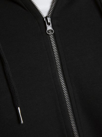 Jack & Jones Basic Sweat Zip Hood Black - Mikiny & mikiny s kapucí - Mikiny & Mikiny s kapucí 2XL-12XL