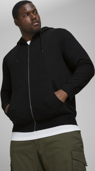 Jack & Jones Basic Sweat Zip Hood Black - Mikiny & mikiny s kapucí - Mikiny & Mikiny s kapucí 2XL-12XL