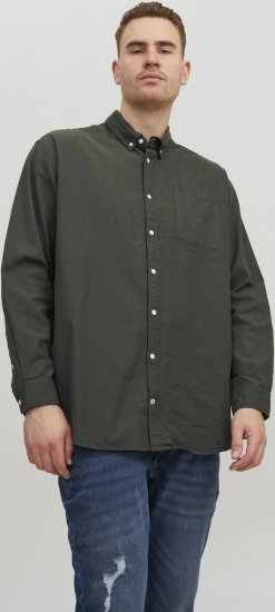 Jack & Jones OXFORD LS Shirt Green - Košile - Košile 2XL-10XL