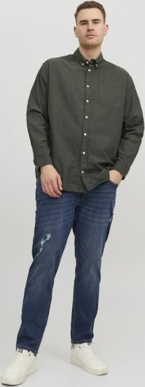 Jack & Jones OXFORD LS Shirt Green - Košile - Košile 2XL-10XL