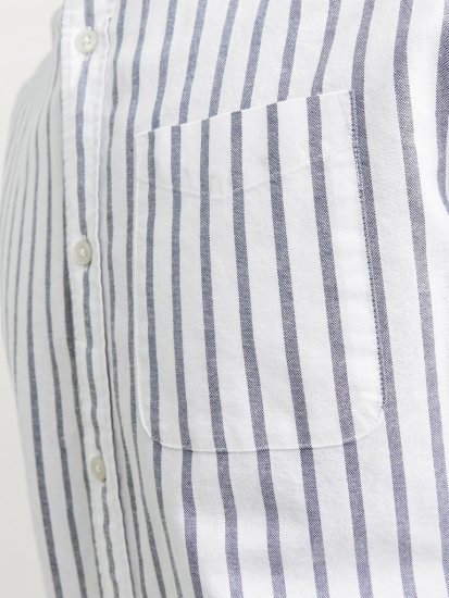 Jack & Jones OXFORD LS Shirt Striped Ensign Blue - Košile - Košile 2XL-10XL