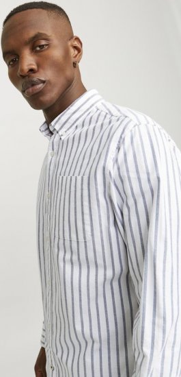 Jack & Jones OXFORD LS Shirt Striped Ensign Blue - Košile - Košile 2XL-10XL