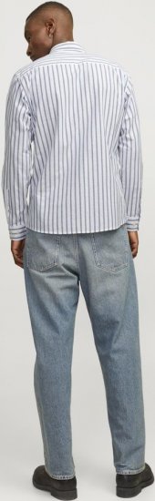 Jack & Jones OXFORD LS Shirt Striped Ensign Blue - Košile - Košile 2XL-10XL
