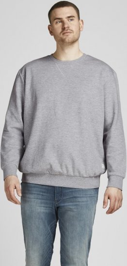 Jack & Jones Basic Sweatshirt Light Grey Melange - Mikiny & mikiny s kapucí - Mikiny & Mikiny s kapucí 2XL-12XL
