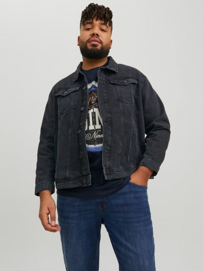 Jack & Jones JJIJEAN Denim Jacket Black Denim - Bundy - Bundy Nadměrné Velikosti - 2XL-8XL