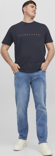 Jack & Jones STAR T-Shirt Dark Navy - Trička - Trička nadměrné velikosti - 2XL-14XL