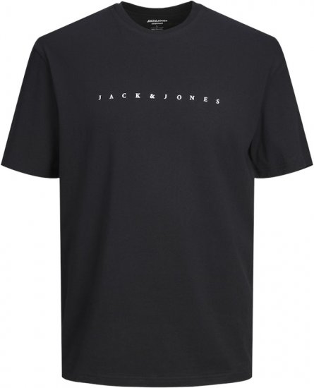 Jack & Jones STAR T-Shirt Black - Trička - Trička nadměrné velikosti - 2XL-14XL