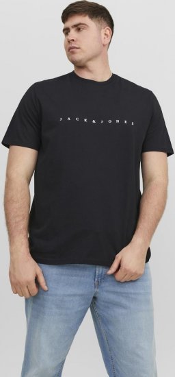 Jack & Jones STAR T-Shirt Black - Trička - Trička nadměrné velikosti - 2XL-14XL