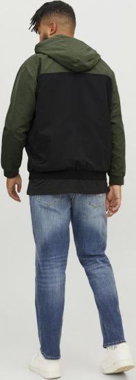 Jack & Jones RUSH Bomber Jacket with Hood Green - Bundy - Bundy Nadměrné Velikosti - 2XL-8XL