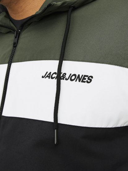 Jack & Jones RUSH Bomber Jacket with Hood Green - Bundy - Bundy Nadměrné Velikosti - 2XL-8XL