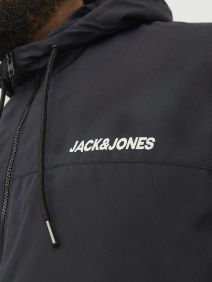 Jack & Jones RUSH SOLID Bomber Jacket with Hood Black - Bundy - Bundy Nadměrné Velikosti - 2XL-8XL