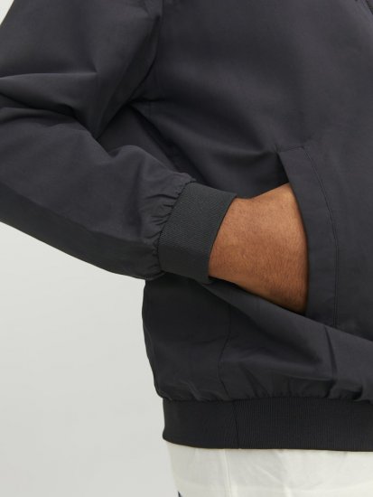 Jack & Jones RUSH SOLID Bomber Jacket with Hood Black - Bundy - Bundy Nadměrné Velikosti - 2XL-8XL