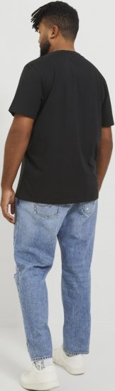 Jack & Jones ESTERBRO T-Shirt Black - Trička - Trička nadměrné velikosti - 2XL-14XL