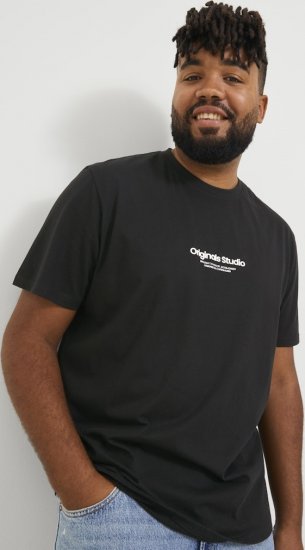 Jack & Jones ESTERBRO T-Shirt Black - Trička - Trička nadměrné velikosti - 2XL-14XL