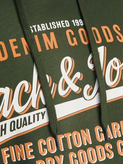 Jack & Jones 2 COL LOGO Hoodie Kombu Green - Mikiny & mikiny s kapucí - Mikiny & Mikiny s kapucí 2XL-12XL