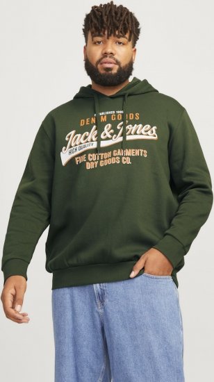 Jack & Jones 2 COL LOGO Hoodie Kombu Green - Mikiny & mikiny s kapucí - Mikiny & Mikiny s kapucí 2XL-12XL