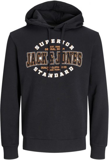 Jack & Jones 2 COL LOGO Hoodie Black - Mikiny & mikiny s kapucí - Mikiny & Mikiny s kapucí 2XL-12XL
