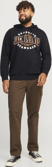 Jack & Jones 2 COL LOGO Hoodie Black - Mikiny & mikiny s kapucí - Mikiny & Mikiny s kapucí 2XL-12XL