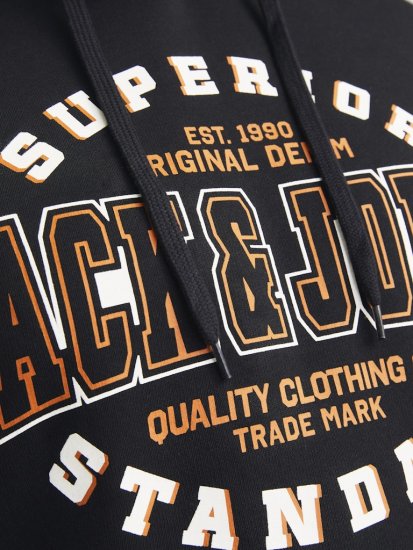 Jack & Jones 2 COL LOGO Hoodie Black - Mikiny & mikiny s kapucí - Mikiny & Mikiny s kapucí 2XL-12XL