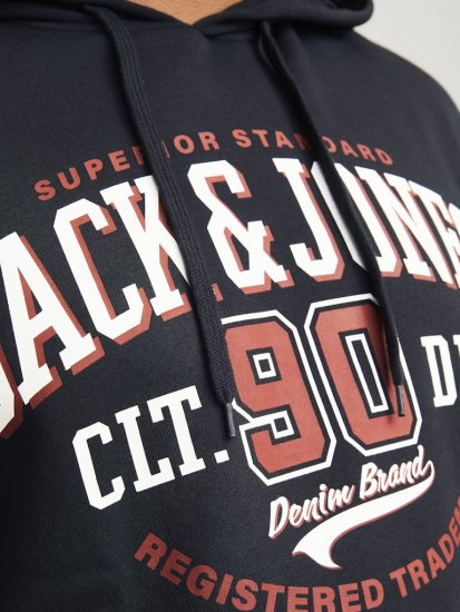 Jack & Jones 2 COL LOGO Hoodie Dark Navy - Mikiny & mikiny s kapucí - Mikiny & Mikiny s kapucí 2XL-12XL