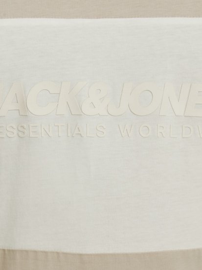 Jack & Jones LEGACY BLOCKING T-Shirt Beige - Trička - Trička nadměrné velikosti - 2XL-14XL