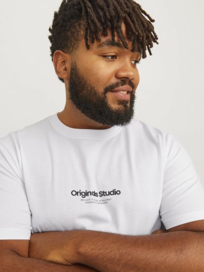 Jack & Jones ESTERBRO T-Shirt Bright White - Trička - Trička nadměrné velikosti - 2XL-14XL