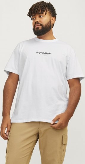 Jack & Jones ESTERBRO T-Shirt Bright White - Trička - Trička nadměrné velikosti - 2XL-14XL