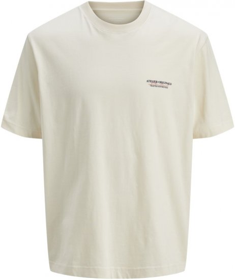 Jack & Jones Lington Crew Neck T-Shirt White - Trička - Trička nadměrné velikosti - 2XL-14XL