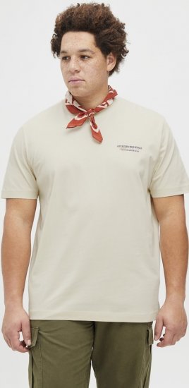 Jack & Jones Lington Crew Neck T-Shirt White - Trička - Trička nadměrné velikosti - 2XL-14XL