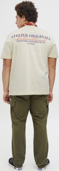 Jack & Jones Lington Crew Neck T-Shirt White - Trička - Trička nadměrné velikosti - 2XL-14XL