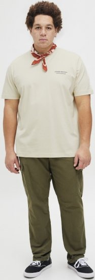 Jack & Jones Lington Crew Neck T-Shirt White - Trička - Trička nadměrné velikosti - 2XL-14XL