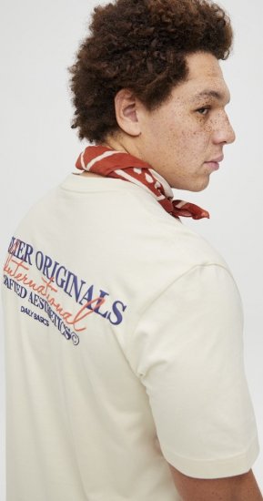 Jack & Jones Lington Crew Neck T-Shirt White - Trička - Trička nadměrné velikosti - 2XL-14XL