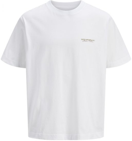 Jack & Jones Lington Crew Neck T-Shirt Bright White - Trička - Trička nadměrné velikosti - 2XL-14XL
