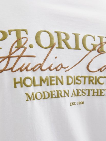 Jack & Jones Lington Crew Neck T-Shirt Bright White - Trička - Trička nadměrné velikosti - 2XL-14XL