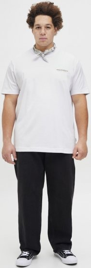 Jack & Jones Lington Crew Neck T-Shirt Bright White - Trička - Trička nadměrné velikosti - 2XL-14XL