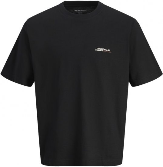 Jack & Jones Lington Crew Neck T-Shirt Black - Trička - Trička nadměrné velikosti - 2XL-14XL