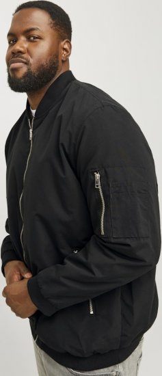 Jack & Jones RUSH Bomber Jacket Black - Bundy - Bundy Nadměrné Velikosti - 2XL-8XL