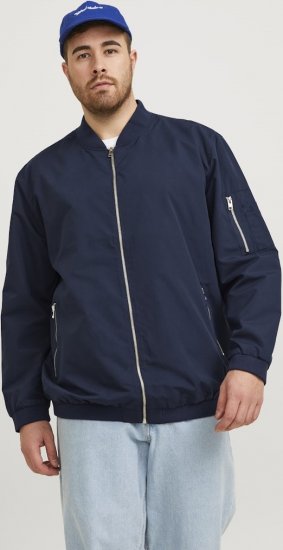 Jack & Jones RUSH Bomber Jacket Navy Blazer - Bundy - Bundy Nadměrné Velikosti - 2XL-8XL