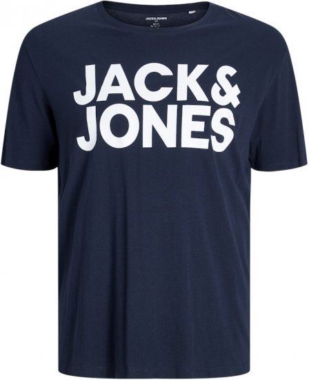 Jack & Jones CORP Logo T-Shirt Navy Blazer - Trička - Trička nadměrné velikosti - 2XL-14XL