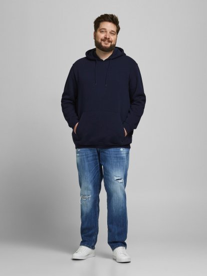 Jack & Jones JORBRINK Hoodie Navy - Mikiny & mikiny s kapucí - Mikiny & Mikiny s kapucí 2XL-12XL