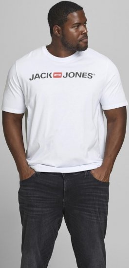 Jack & Jones JJECORP LOGO T-Shirt White - Trička - Trička nadměrné velikosti - 2XL-14XL