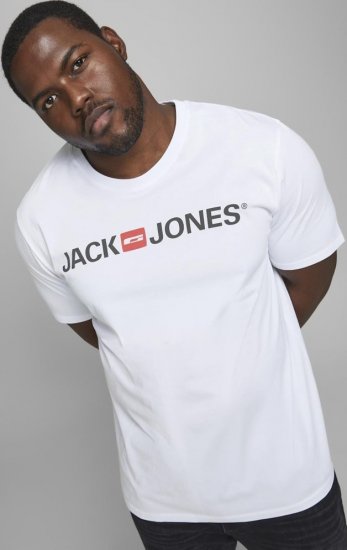 Jack & Jones JJECORP LOGO T-Shirt White - Trička - Trička nadměrné velikosti - 2XL-14XL