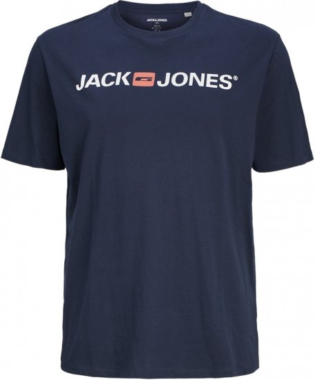 Jack & Jones Corp Logo Crew Neck T-Shirt Navy Blazer - Trička - Trička nadměrné velikosti - 2XL-14XL