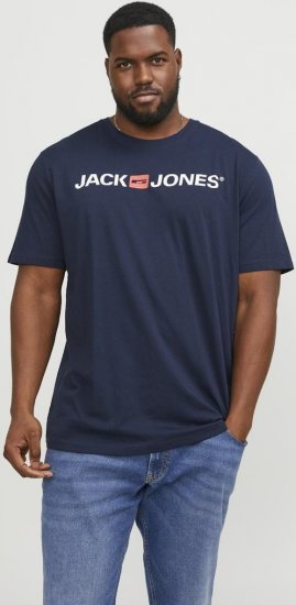 Jack & Jones Corp Logo Crew Neck T-Shirt Navy Blazer - Trička - Trička nadměrné velikosti - 2XL-14XL