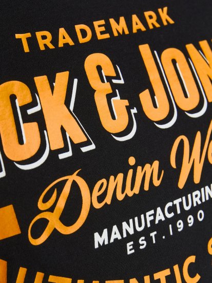 Jack & Jones JJELOGO TEE Black - Trička - Trička nadměrné velikosti - 2XL-14XL